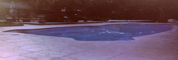 stamped concrete patio / pool deck